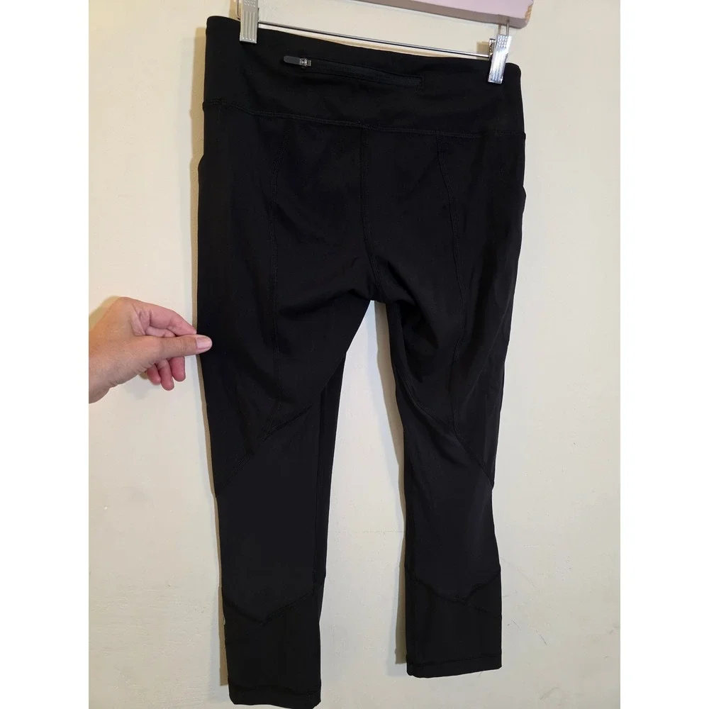 Lululemon Speed Up Crop Leggings Black Size 6‎ Running Tights Pockets W6AV0S